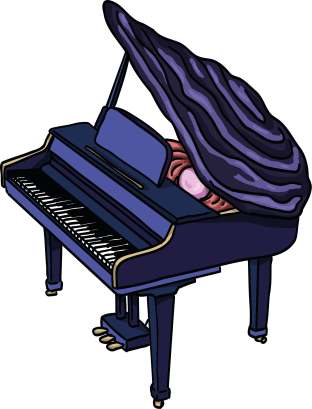 illustratie vleugelpiano