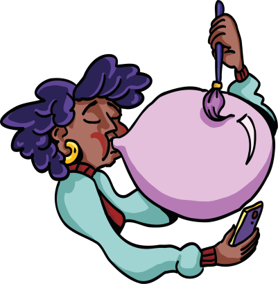 illustratie opgeblazen ballon die wordt geverd