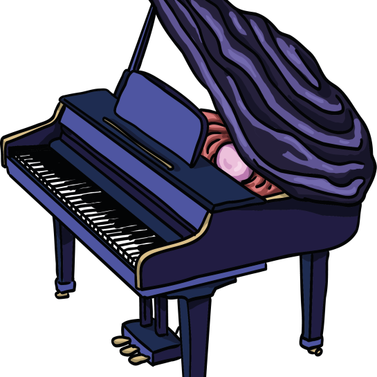 illustratie vleugelpiano